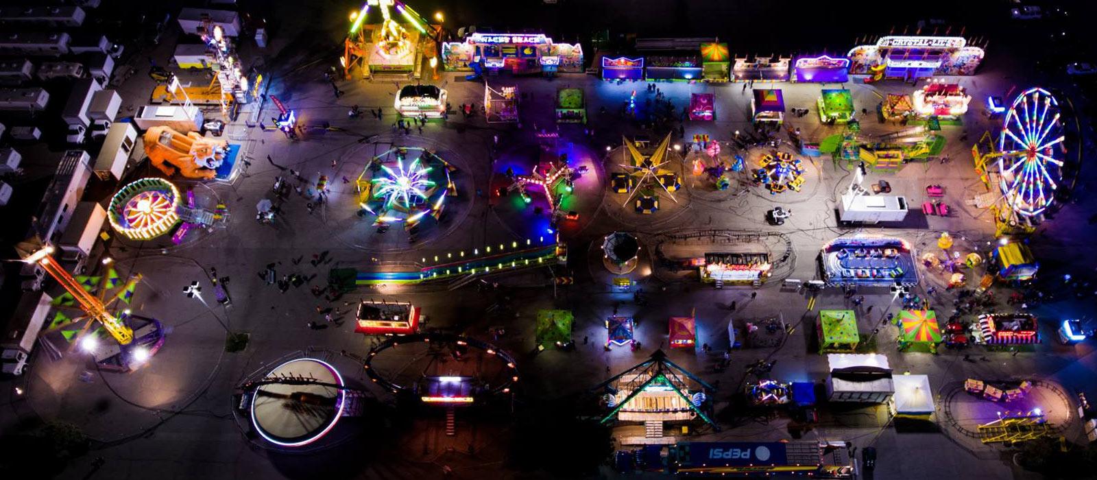 Frazier Shows midway at night